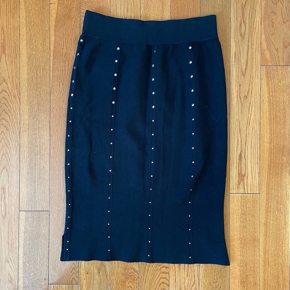 Thalia Sodi Studded Black Pencil Skirt, M - Picture 1 of 7